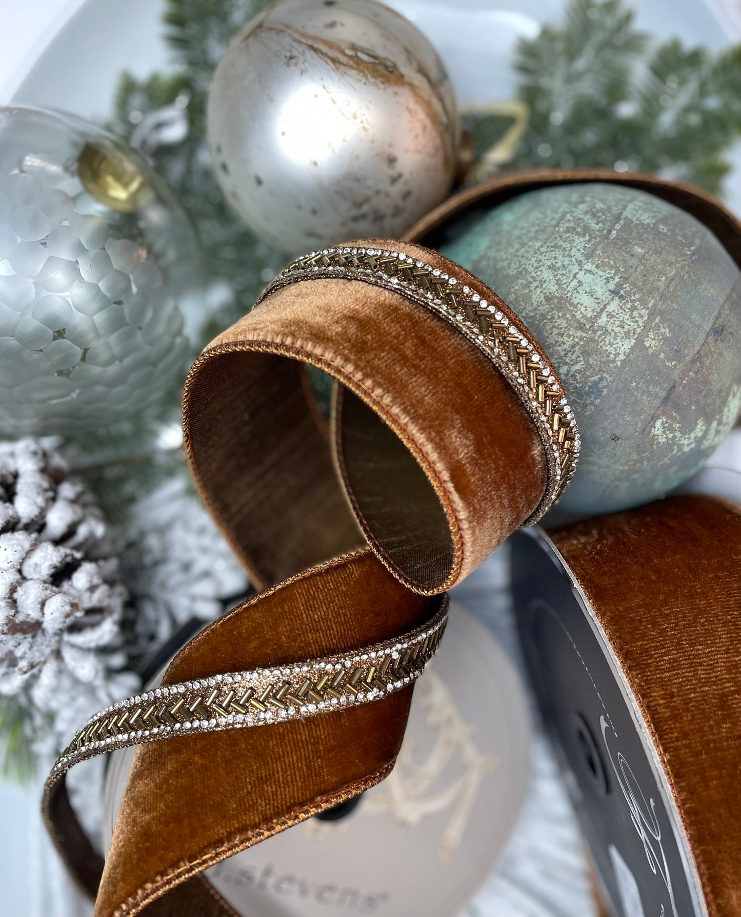 Metallic Chevron Beaded Ribbon