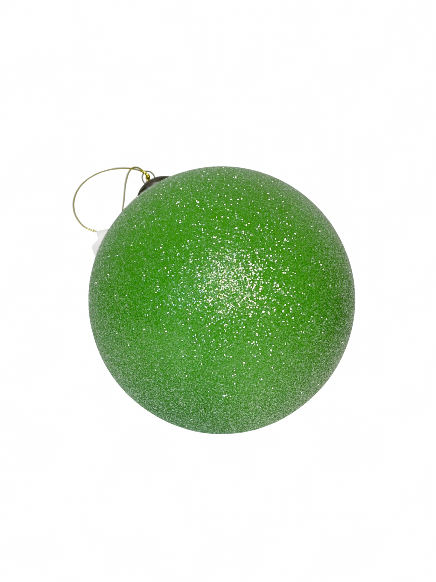 6" Glittered Plastic Ball Ornament Green
