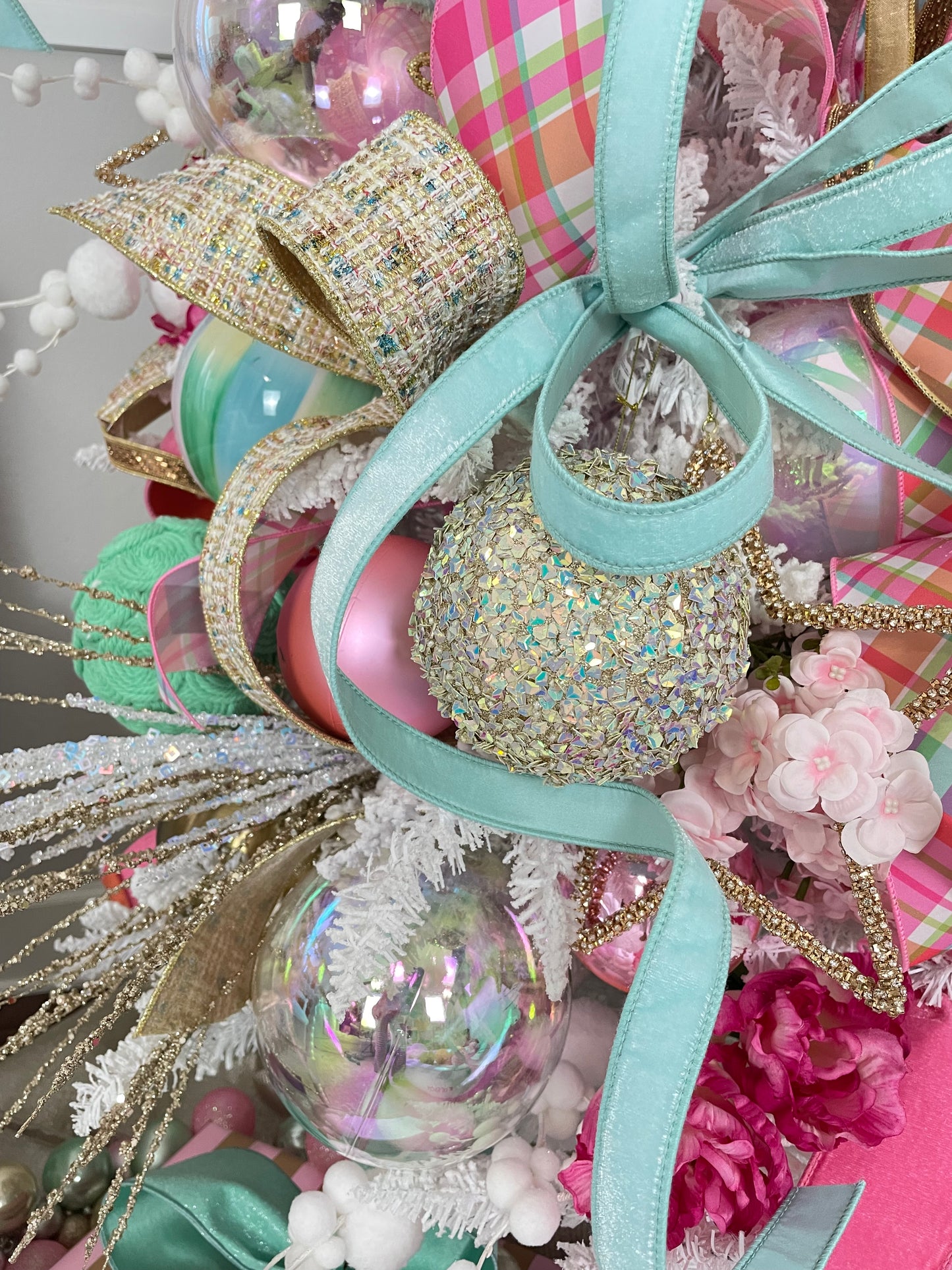 Sequin ball gold iridescent ornament
