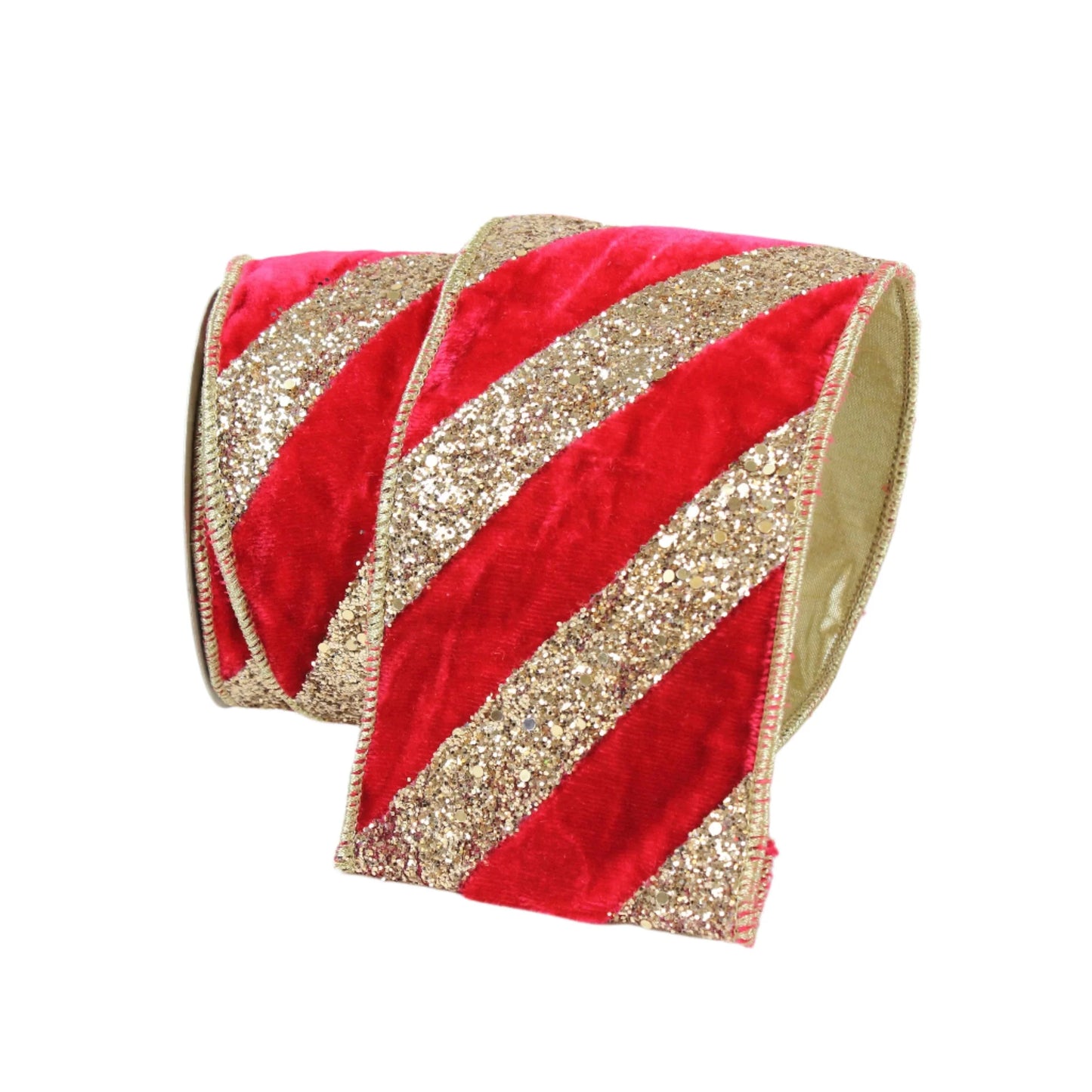 Chunky Glitter Stripes Velvet Ribbon