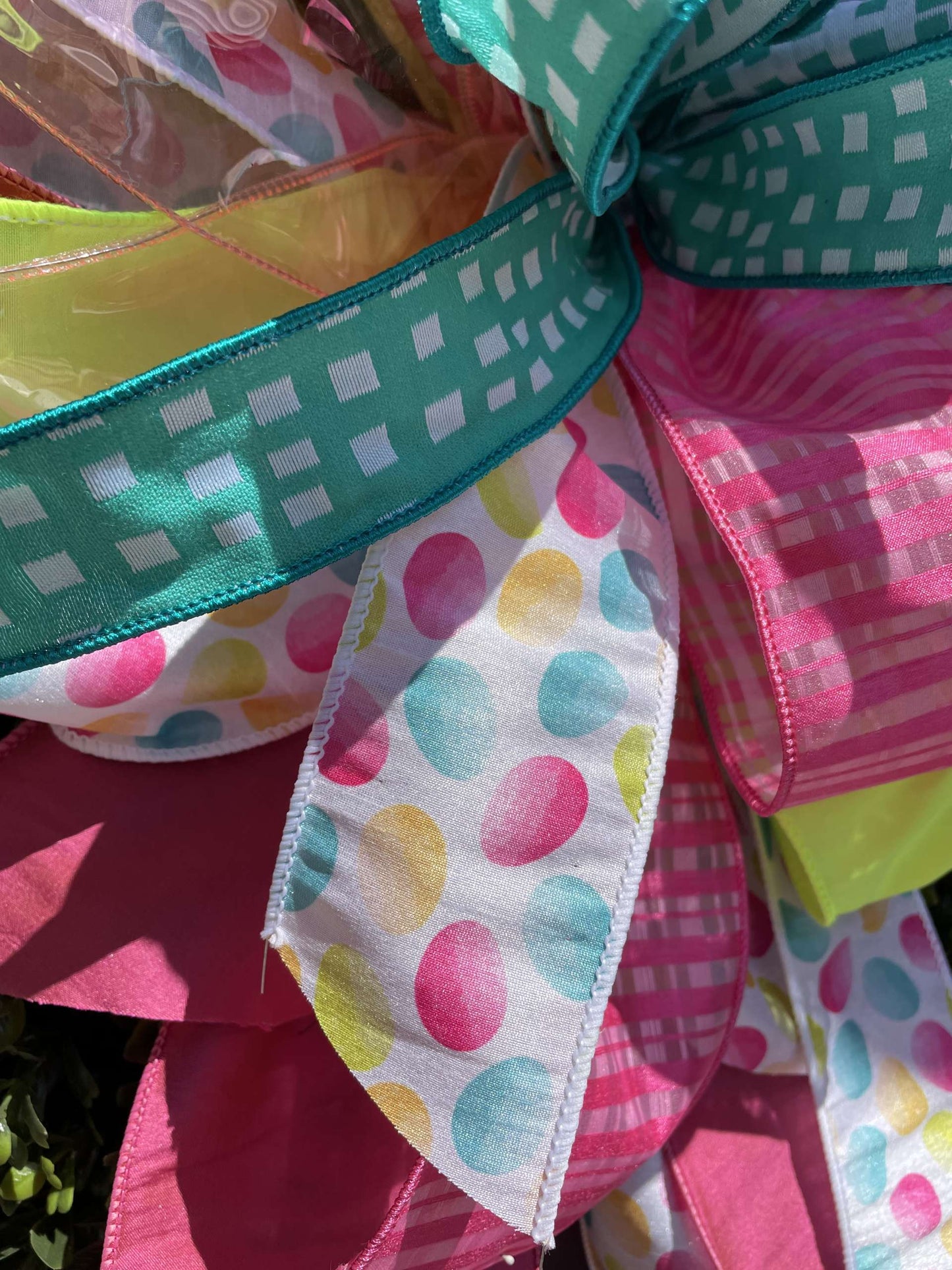 Polka Dot Plaid - Designer Ribbon Bow