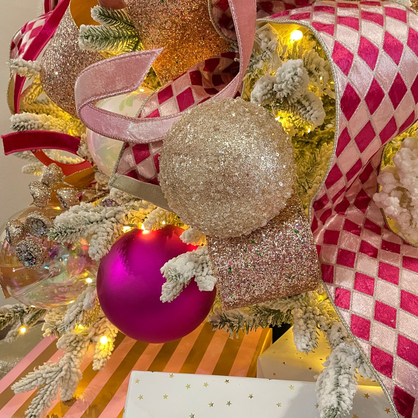 Sequin ball champagne ornament