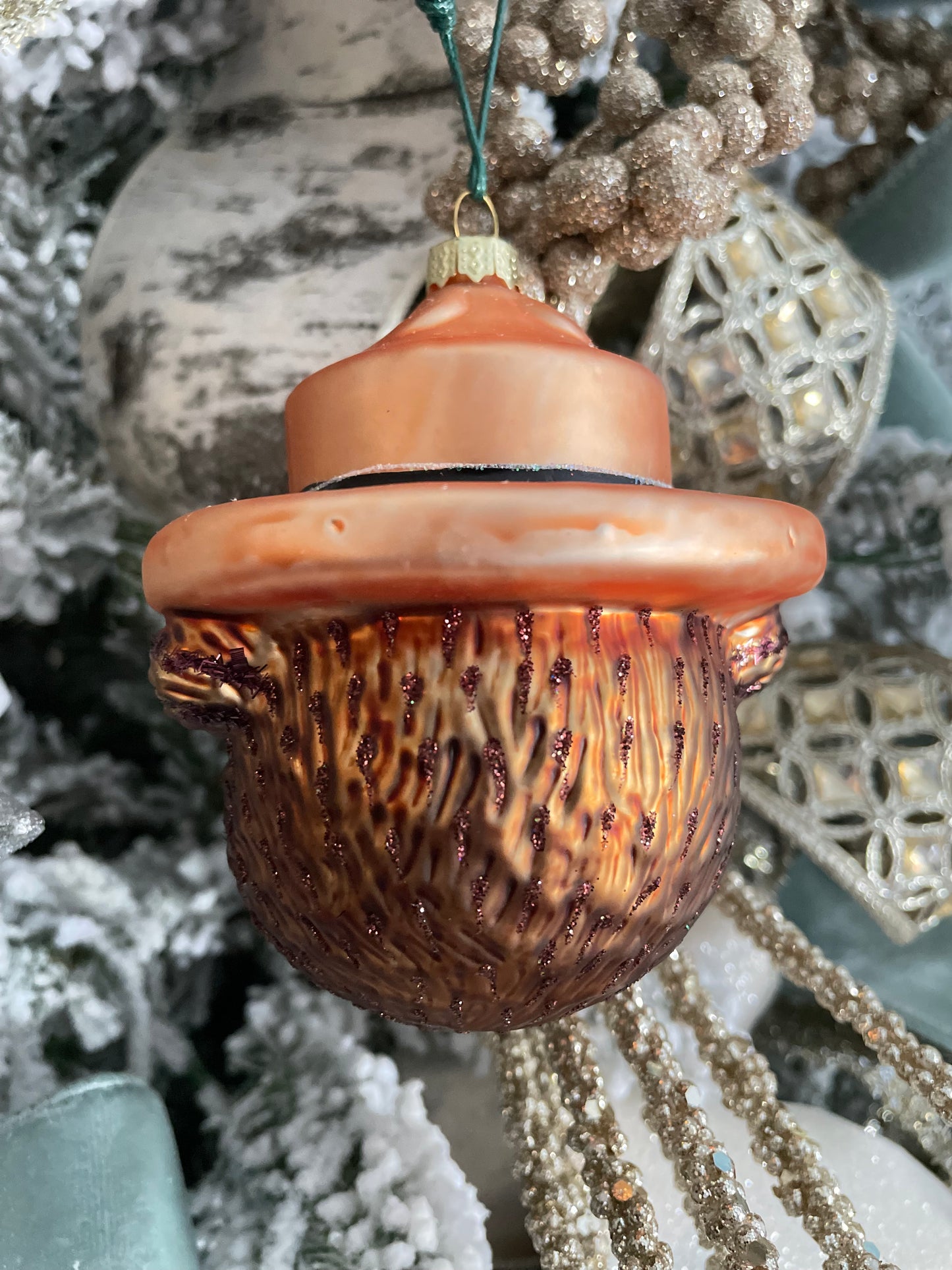 Smokey the Bear Glass Ornament