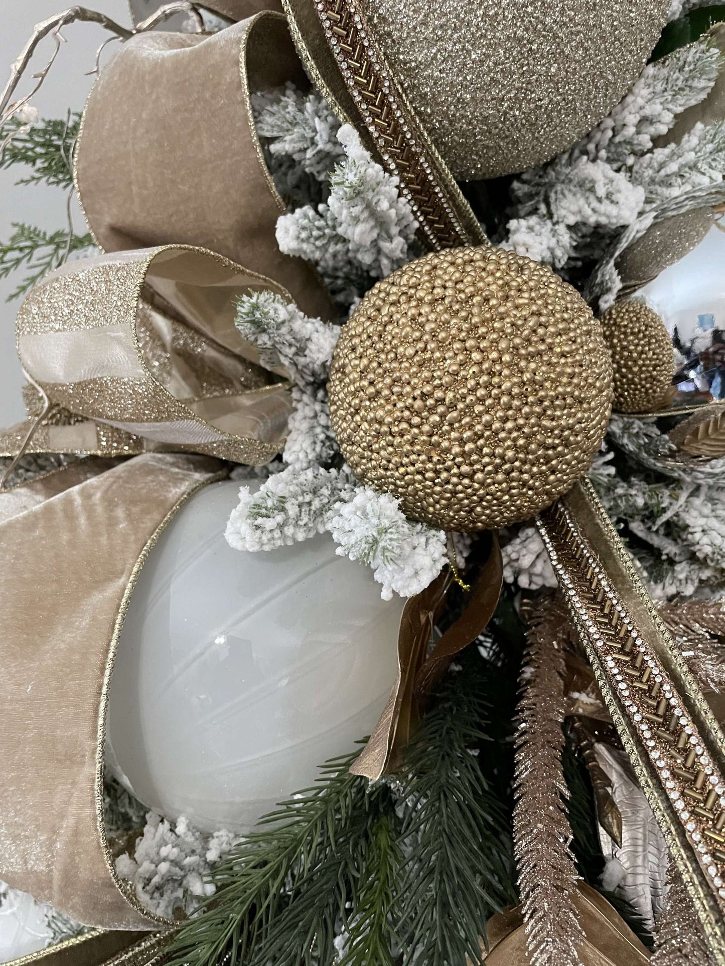 Metallic Bead Ball Ornament