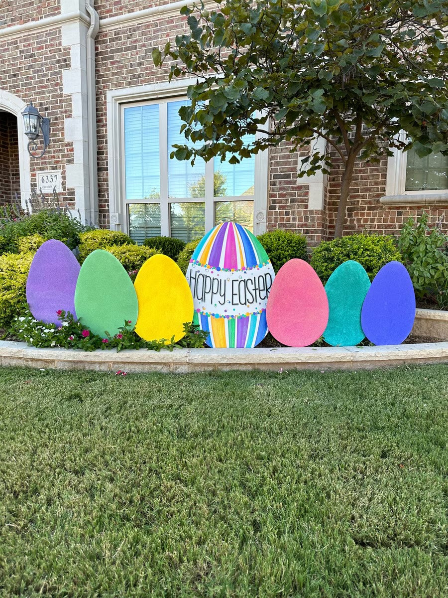 Yard Colorful "Happy Easter" Egg