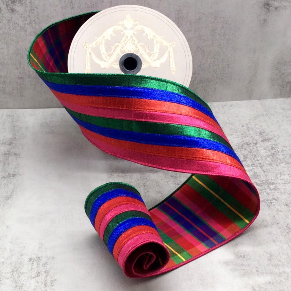 Metallic Dupion Stripe Ribbon - Multi