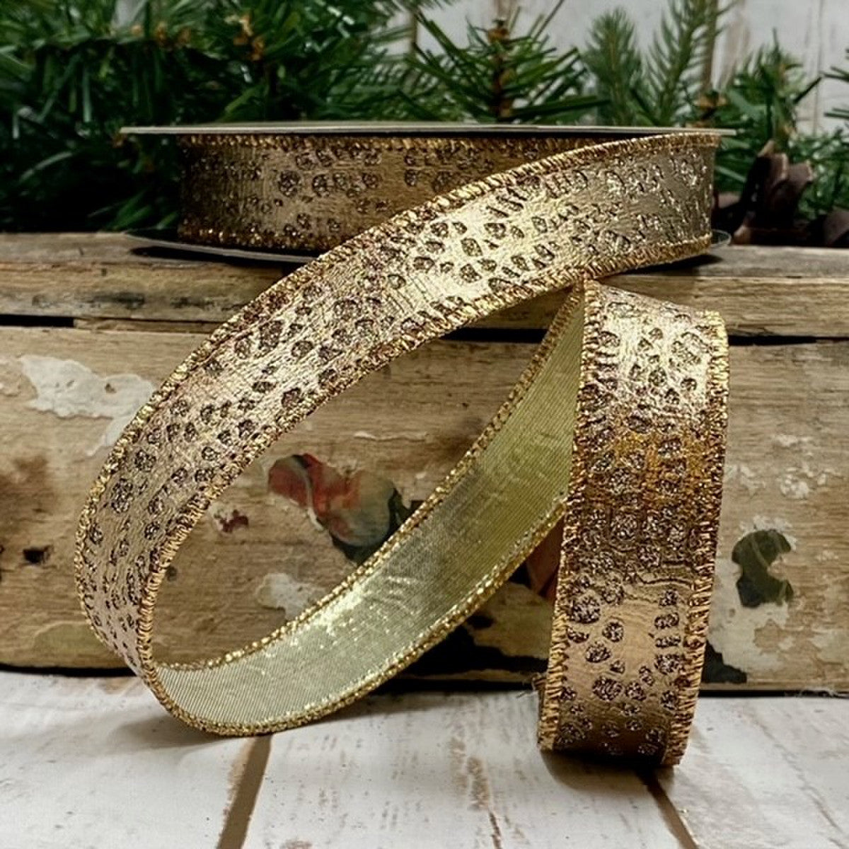 Metallic Animal Print Ribbon