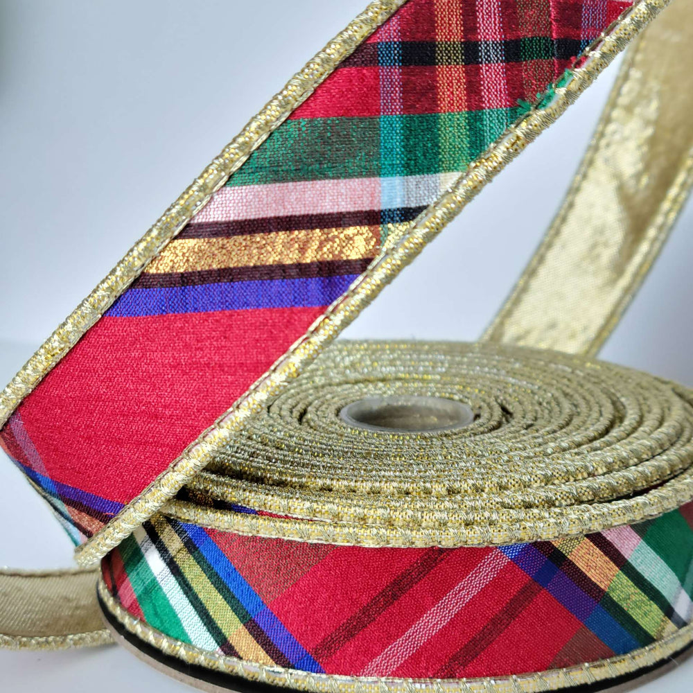 
                      
                        Nutcracker Plaid Ribbon With Gold Back
                      
                    