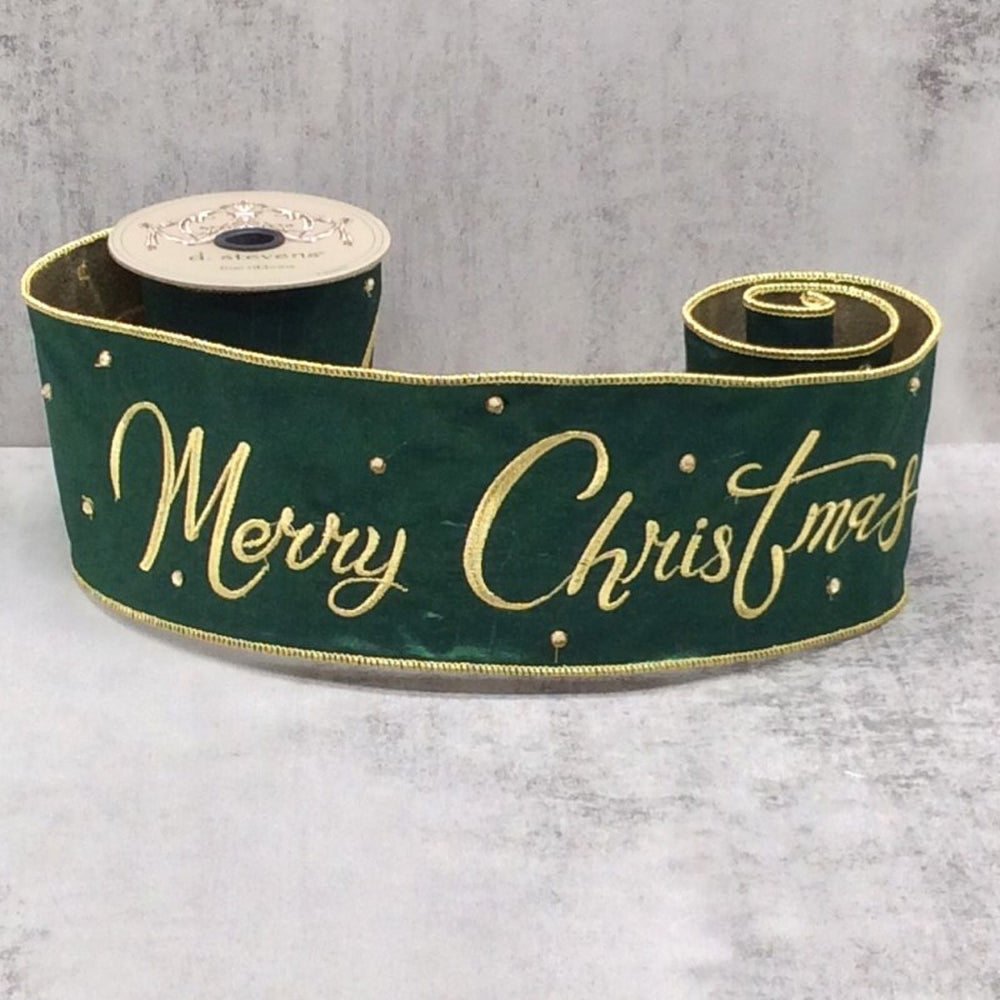 Embroidered Merry Christmas Ribbon