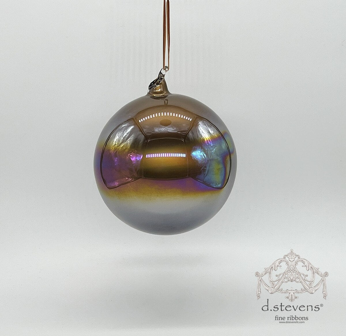 150mm Hand-Blown Copper Iridescent Ball Ornaments