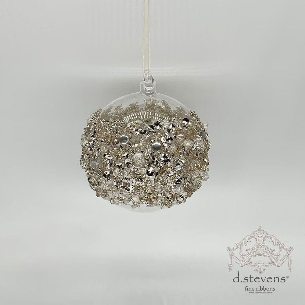 Gold Bead Encrusted Ball Ornament