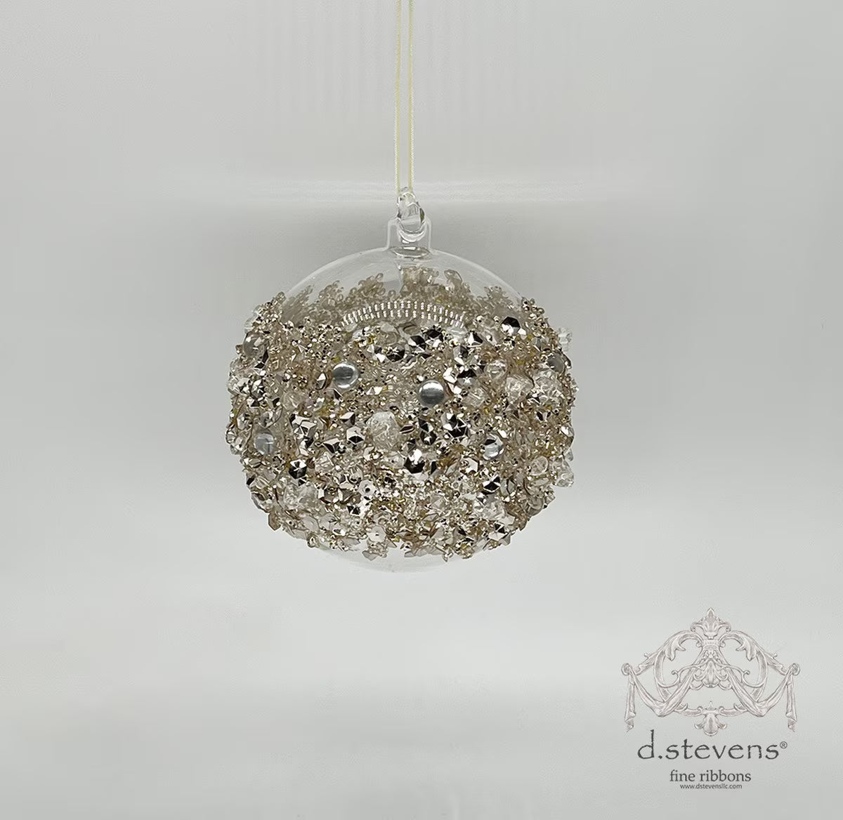 Gold Bead Encrusted Ball Ornament