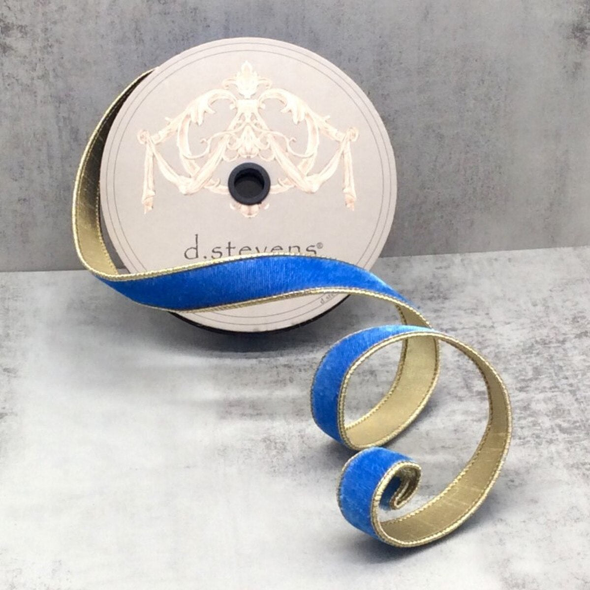 1" Velvet Ribbon Corn Flower Blue