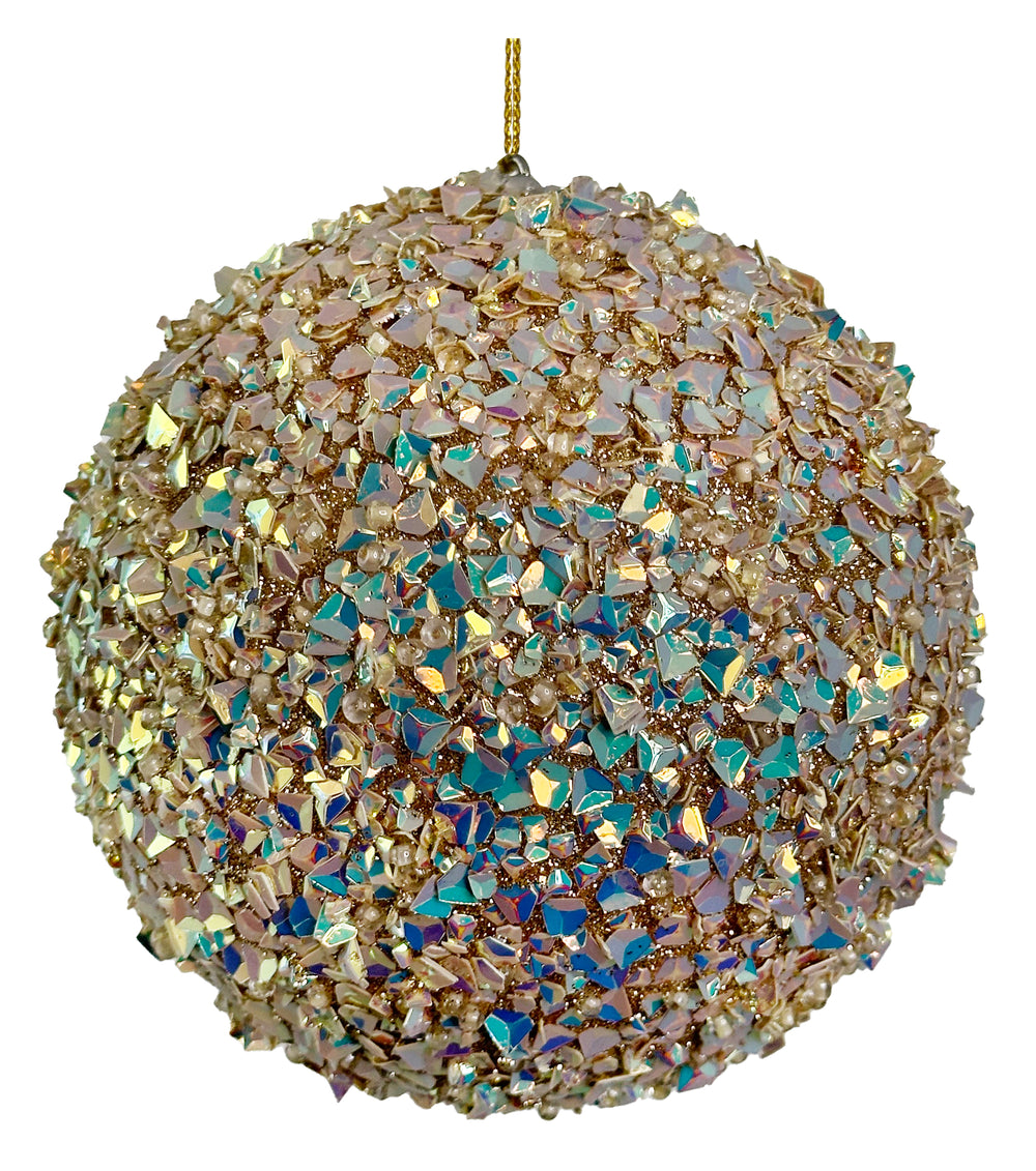 Sequin ball gold iridescent ornament