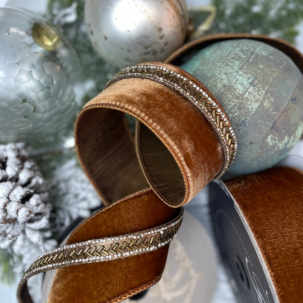 Metallic Chevron Beaded Ribbon