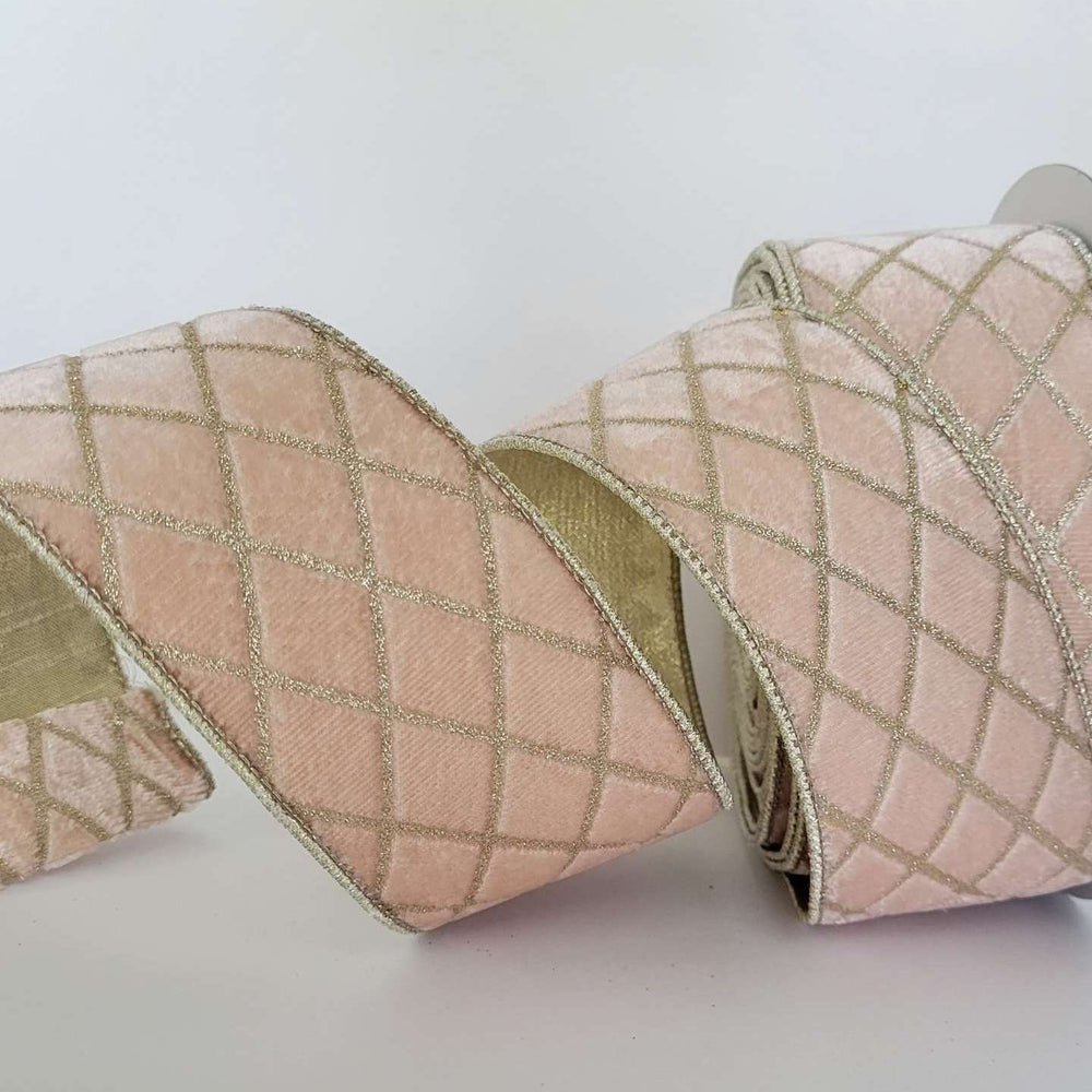 Metallic Diamond Ribbon - Light Pink