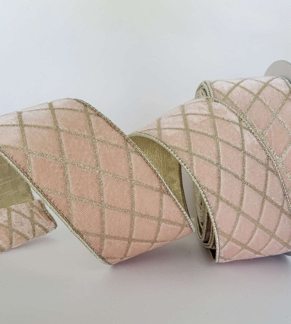 Metallic Diamond Ribbon - Light Pink