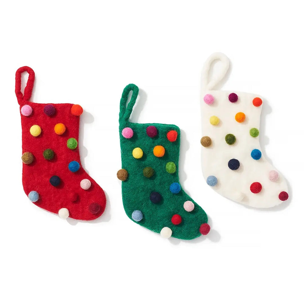 Mini Pom Pom Stocking Set