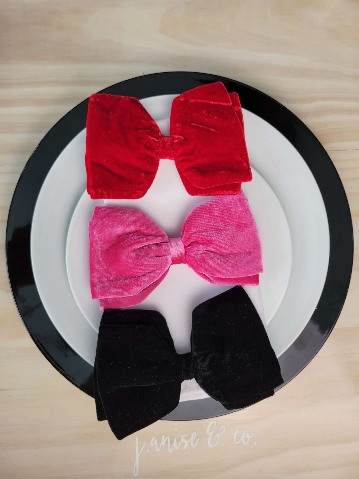 Large Velvet Clip Bow