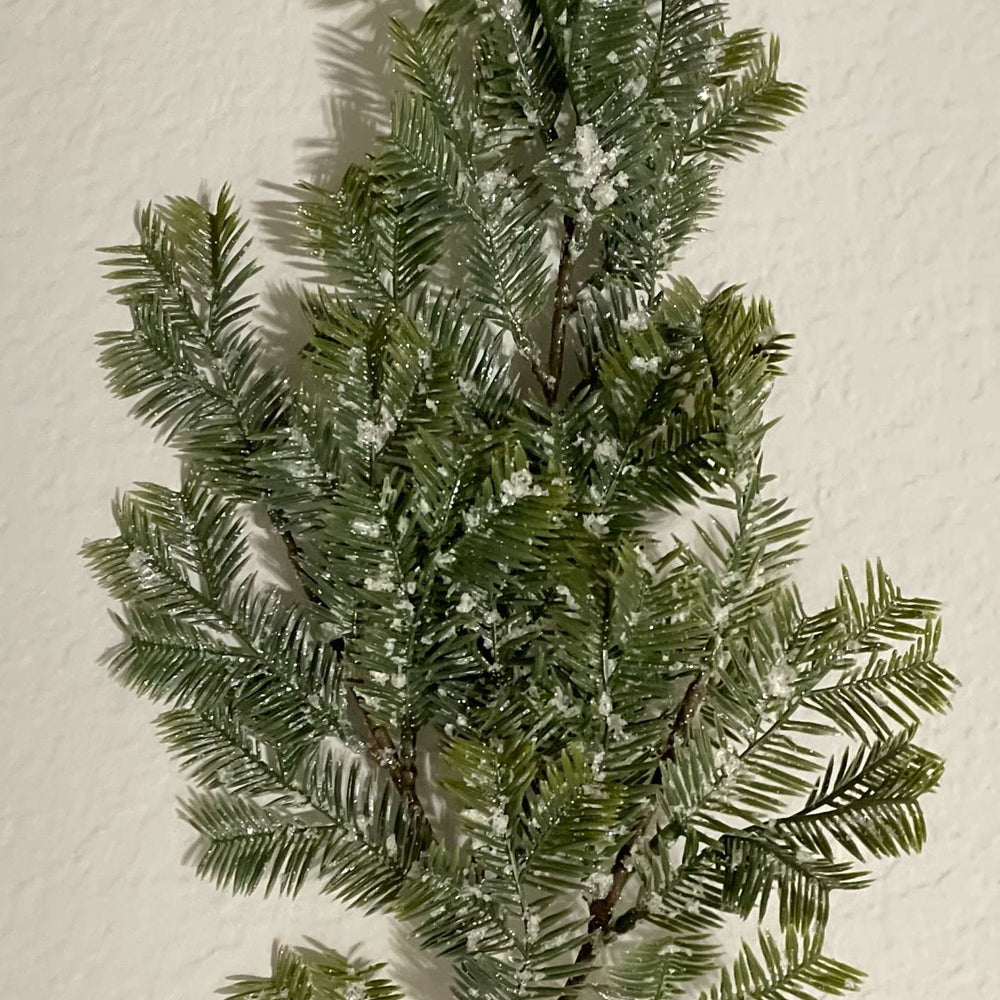 Feather Pine Spray with Snow