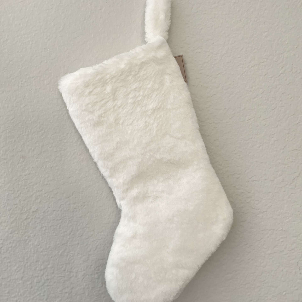 Plush Dupion Stocking - White