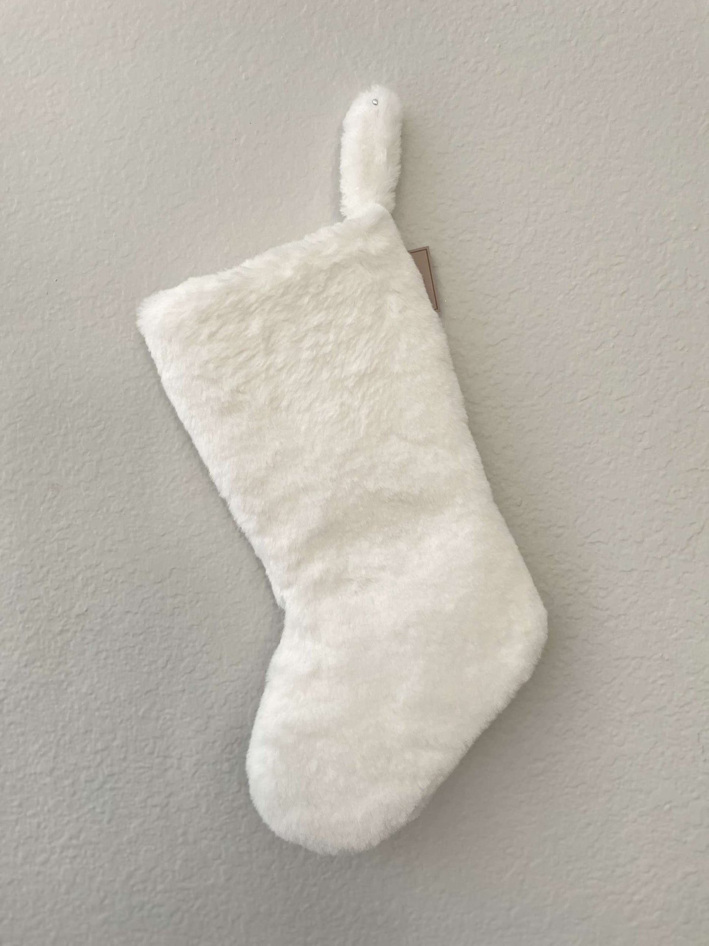 Plush Dupion Stocking - White