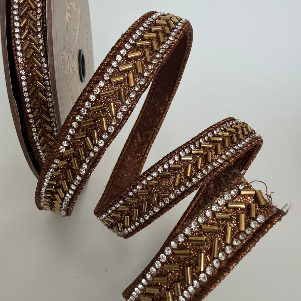 Metallic Chevron Beaded Ribbon