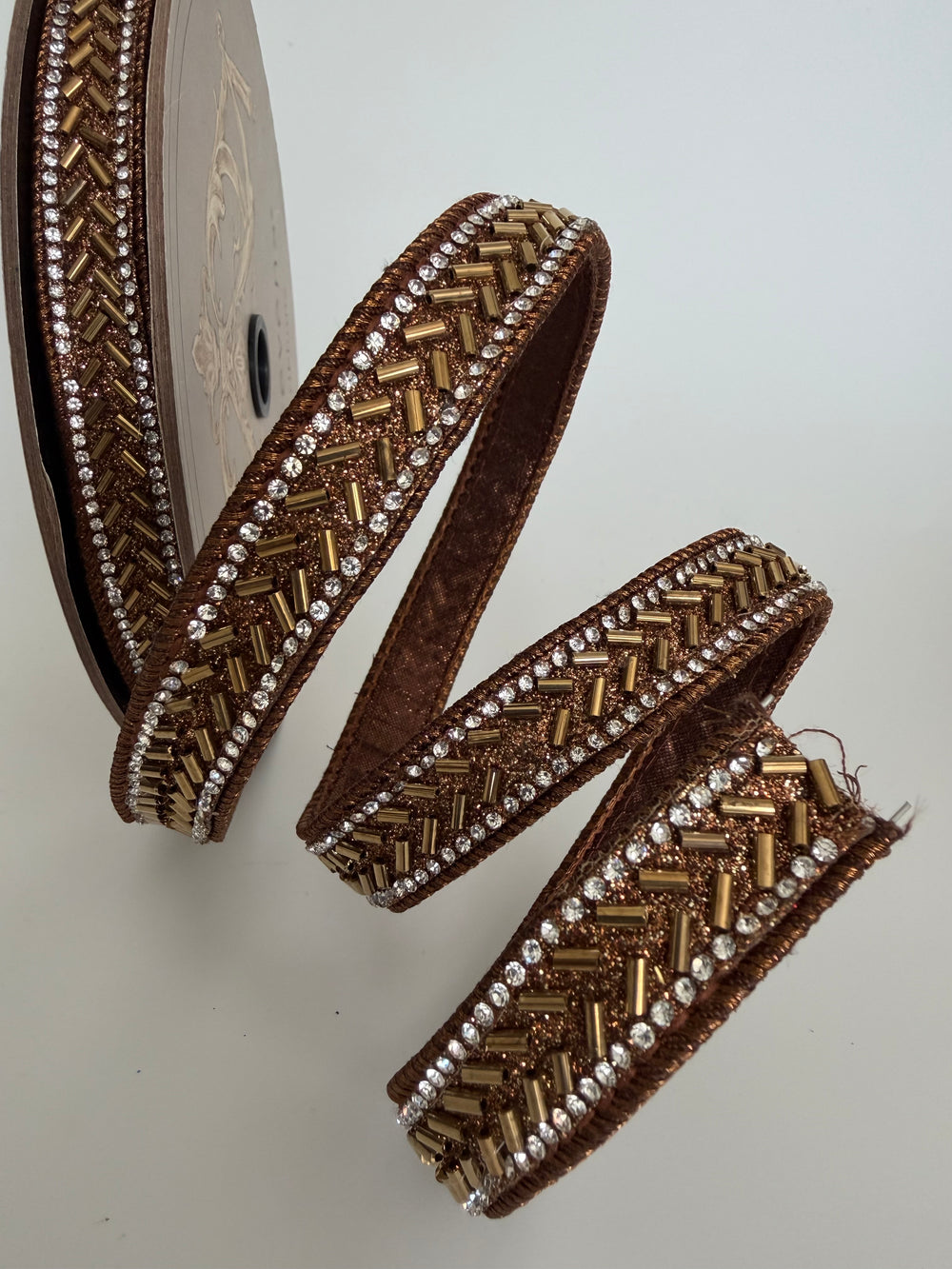 Metallic Chevron Beaded Ribbon