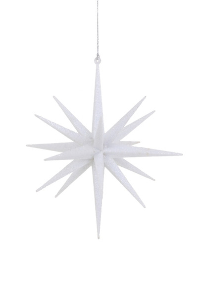 Glittered Star Ornament - White