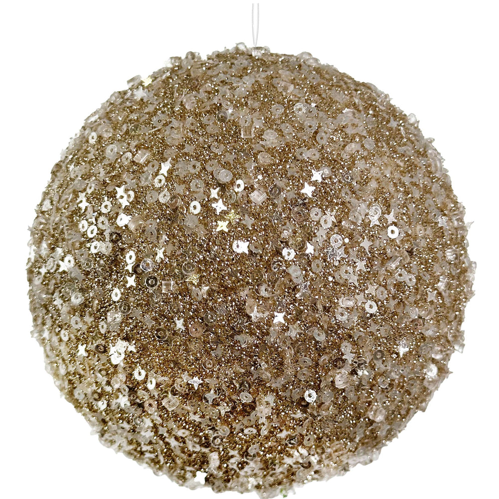 Sequin ball champagne ornament