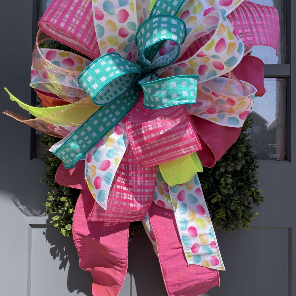 Polka Dot Plaid - Designer Ribbon Bow