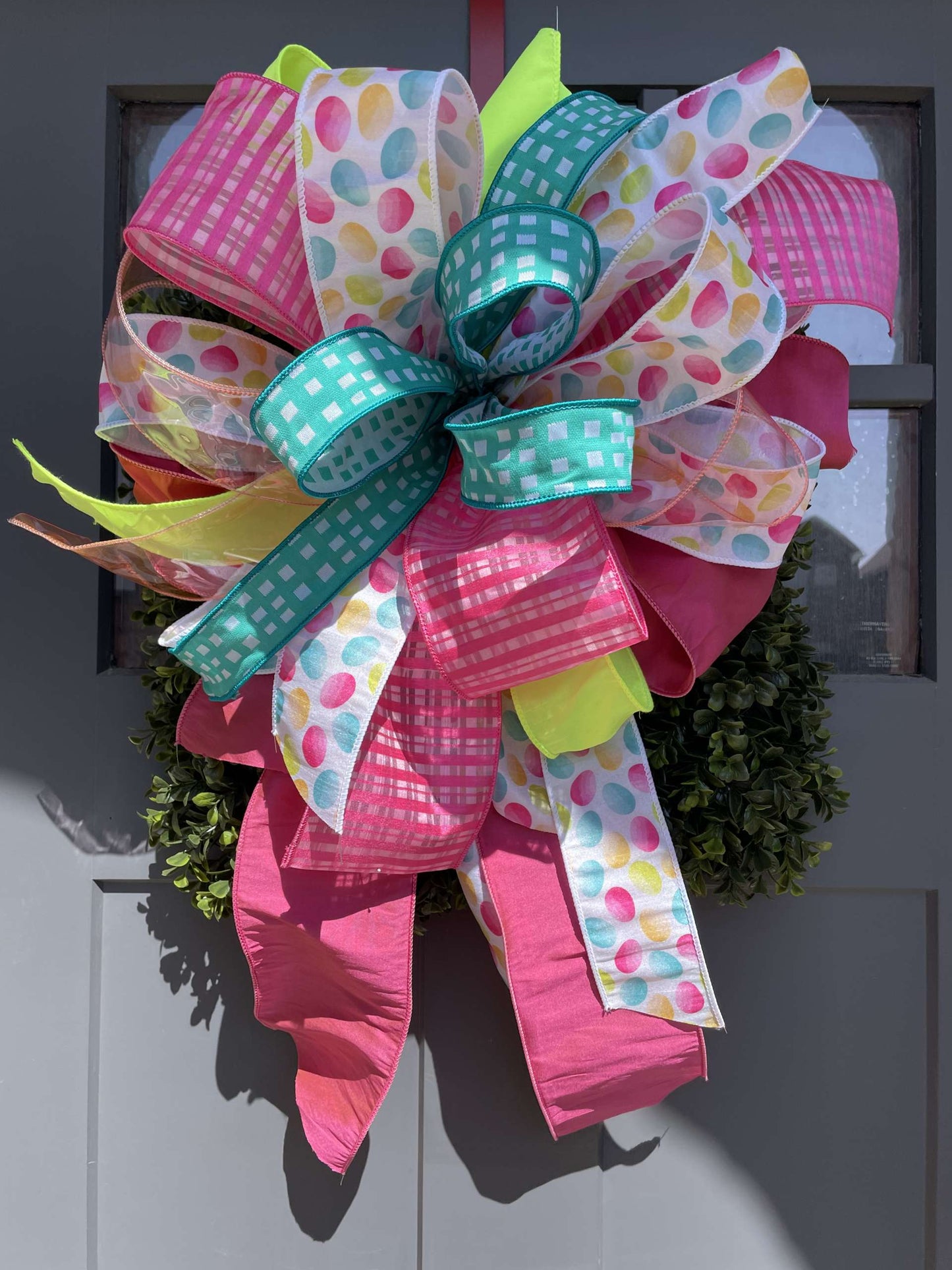 Polka Dot Plaid - Designer Ribbon Bow