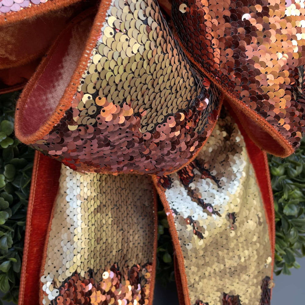 
                      
                        Copper and Gold Sequin - Designer Ribbon Bow
                      
                    