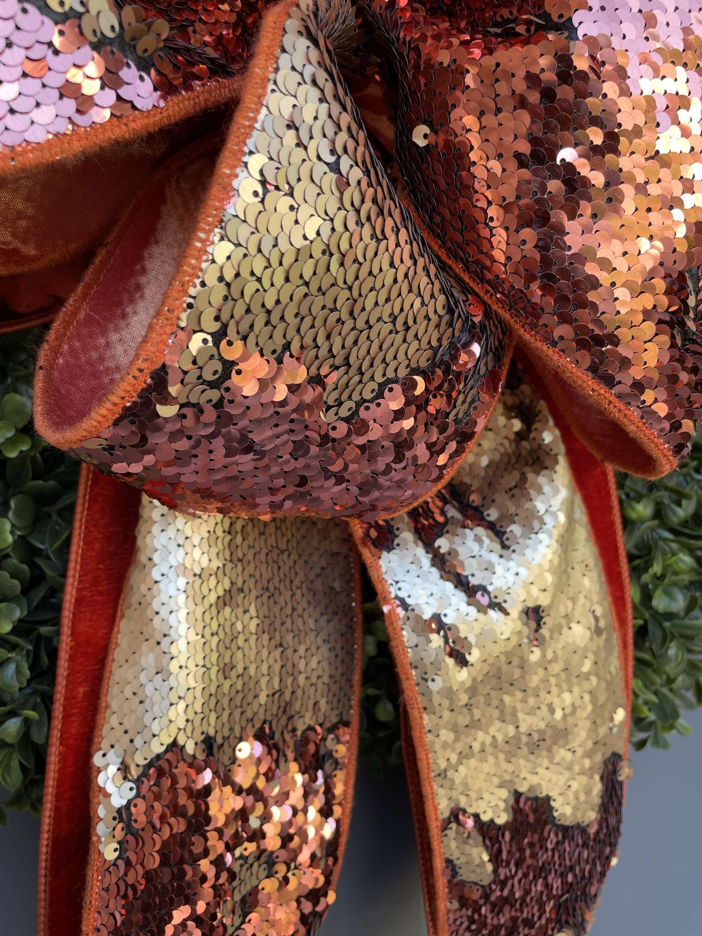 Copper and Gold Sequin - Designer Ribbon Bow