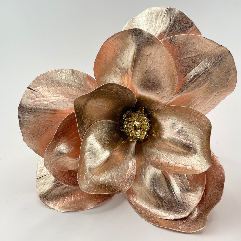 Rose Gold Metallic Magnolia w/ Clip