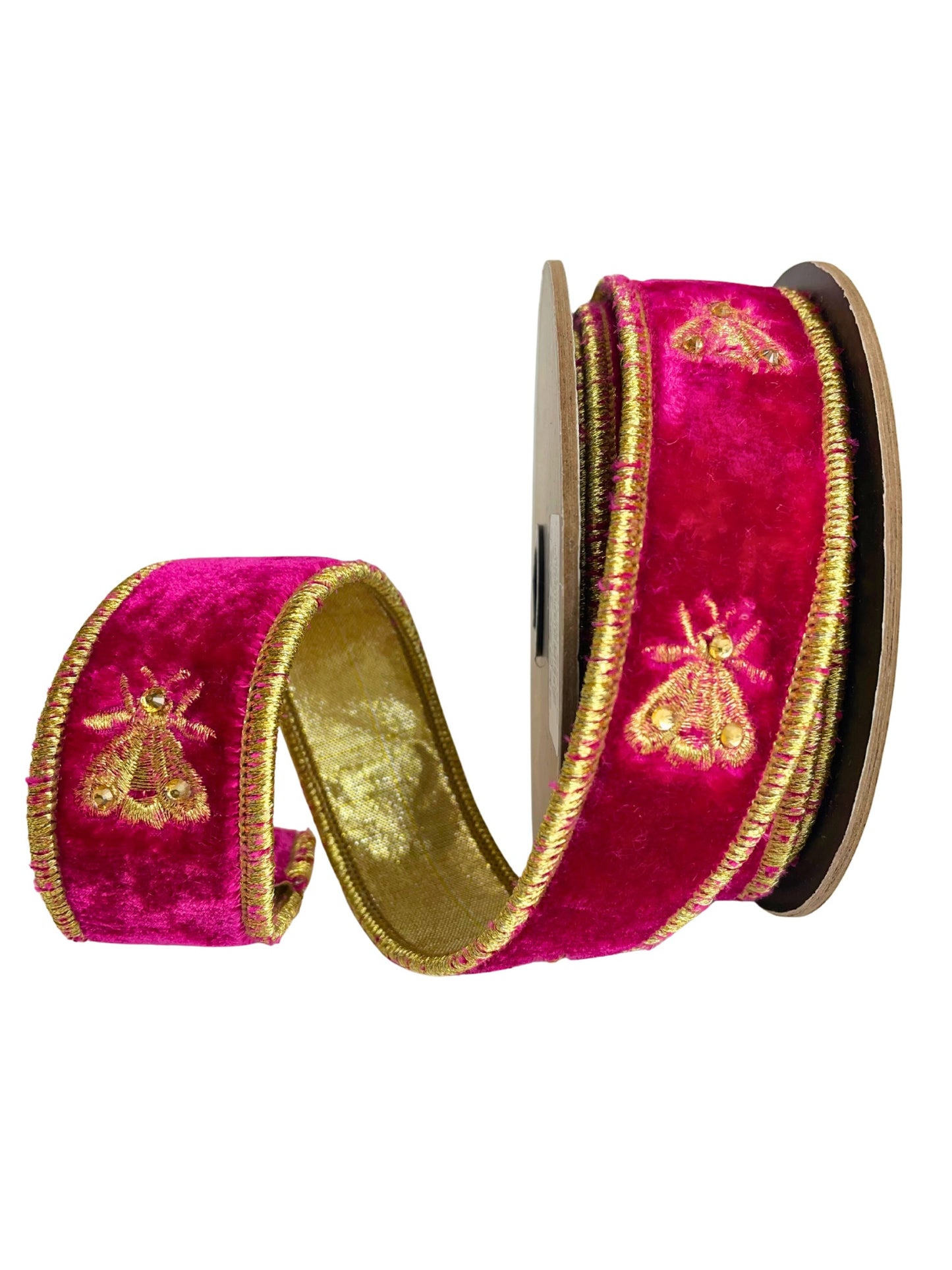 Velvet Embroidery Bee Ribbon