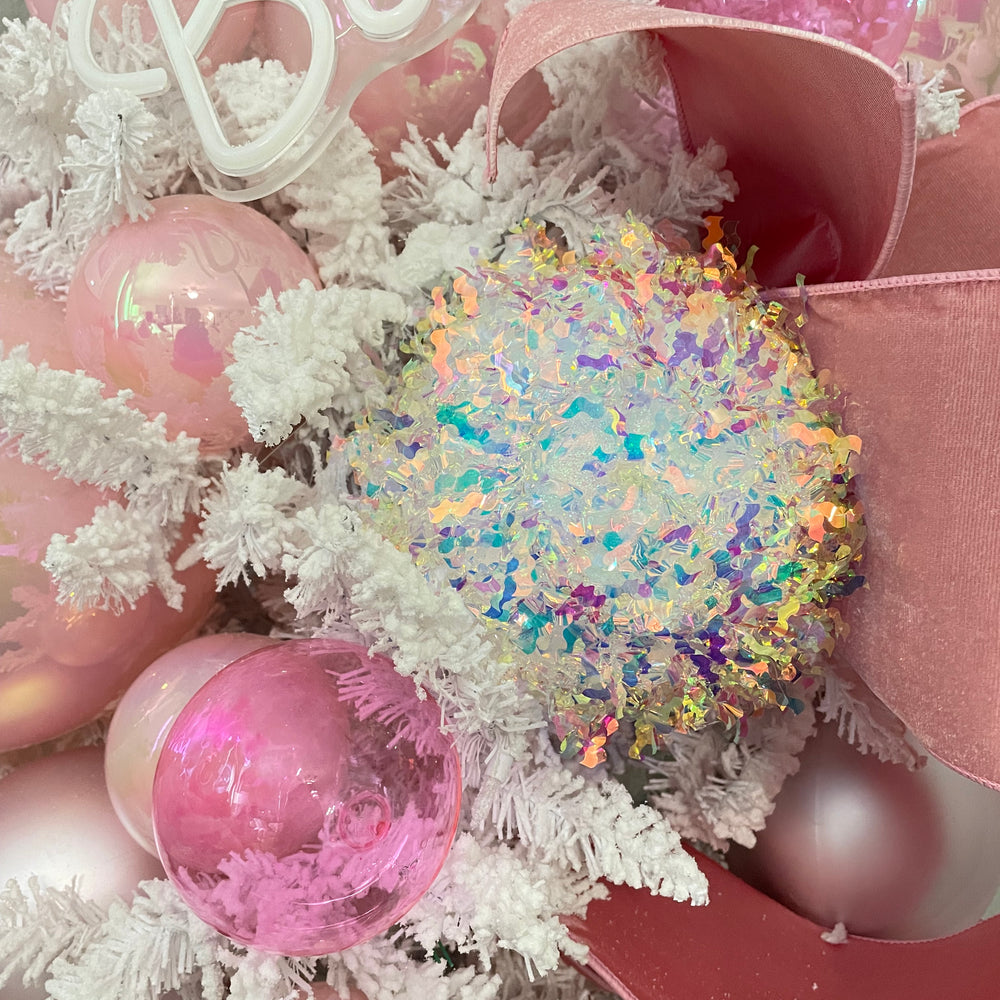 6" Tinsel Ball Ornament