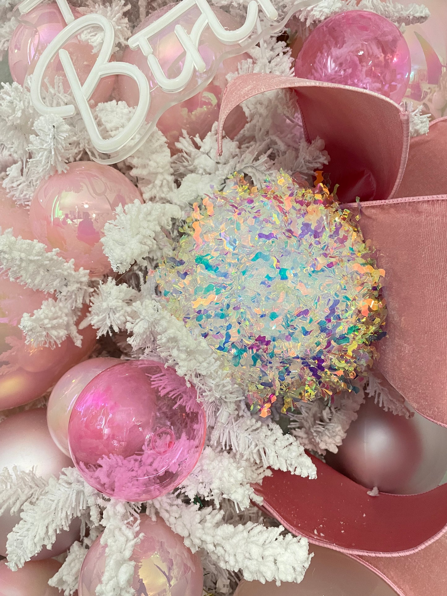 6" Tinsel Ball Ornament