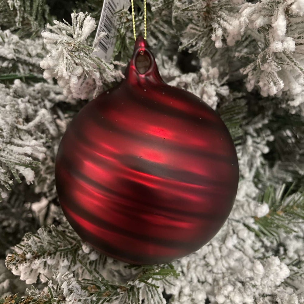 
                      
                        Matte Red Swirl Round Glass Ornament
                      
                    