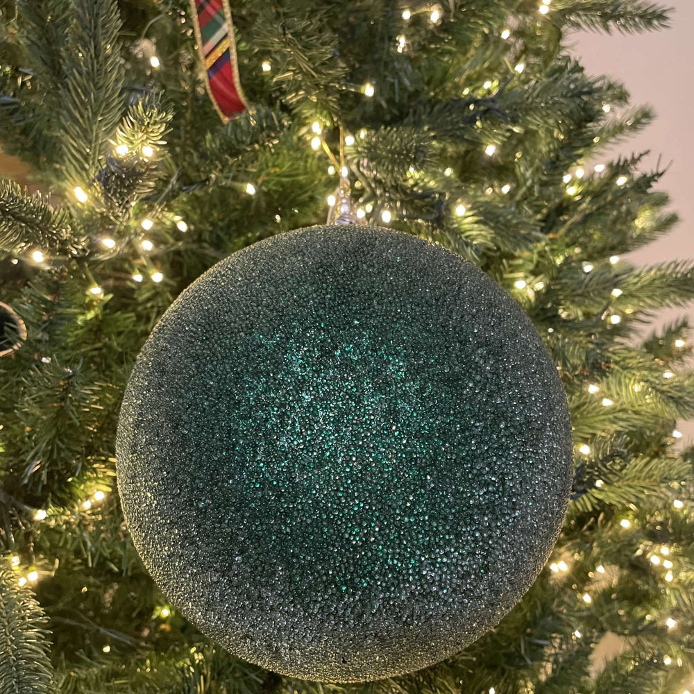 8” Green Beaded Ball Ornament