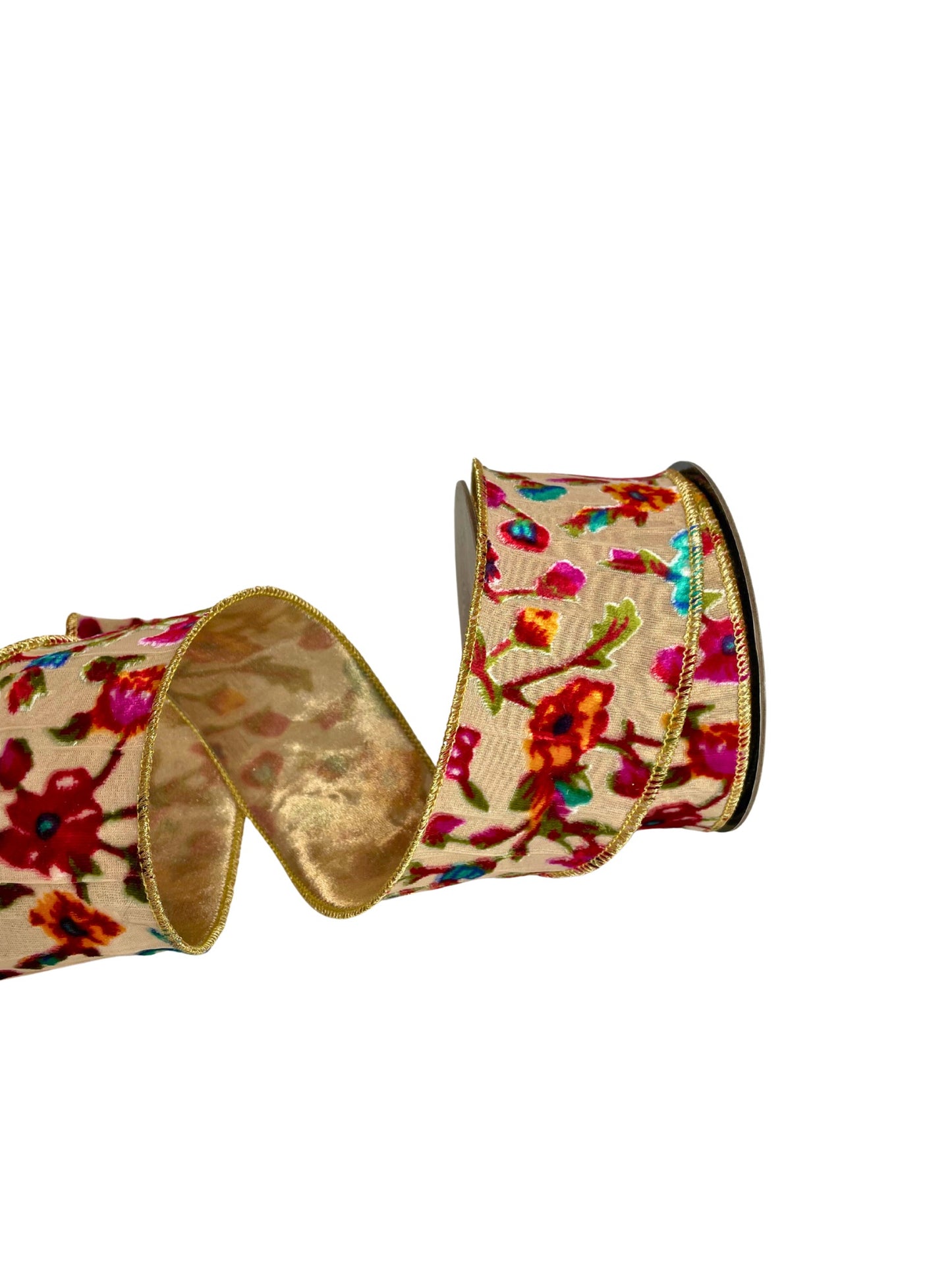 Floral Burn Out Velvet Ribbon
