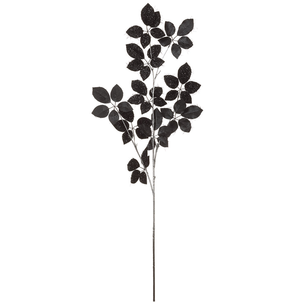 50" Black Metallic Schefflera Leaf Spray